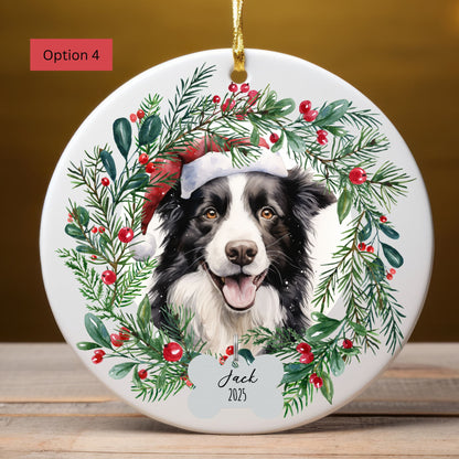 Personalized Border Collie Christmas Ornament