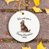 Load image into Gallery viewer, Christmas Portuguese Water Dog Ornament, Christmas Lights Dog Keepsake
