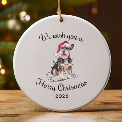 Christmas Norfolk Terrier Ornament, Christmas Lights Dog Keepsake