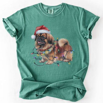 Christmas Pekingese Shirt, Christmas Lights Dog Tee, Christmas Dog, Pekingese Mom Tee, Gift for Dog Lover