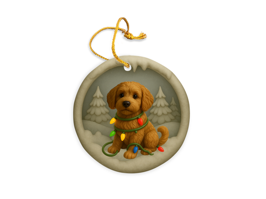 Personalized Labradoodle Christmas 3D Clay-Style Dog Keepsake