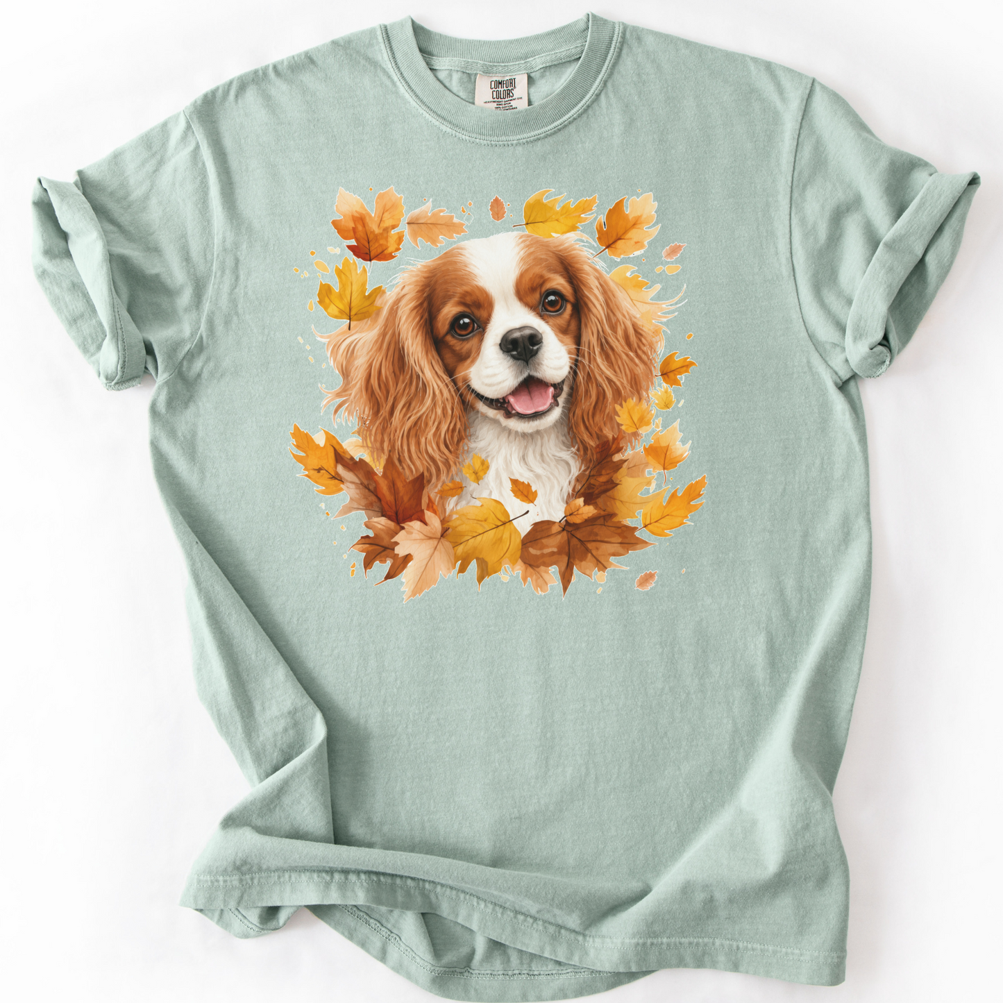 Blenheim Cavalier Fall Shirt, Autumn Dog Mom Comfort Colors Tee
