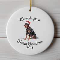Load image into Gallery viewer, Christmas German Pinscher Ornament, Christmas Lights Dog Keepsake
