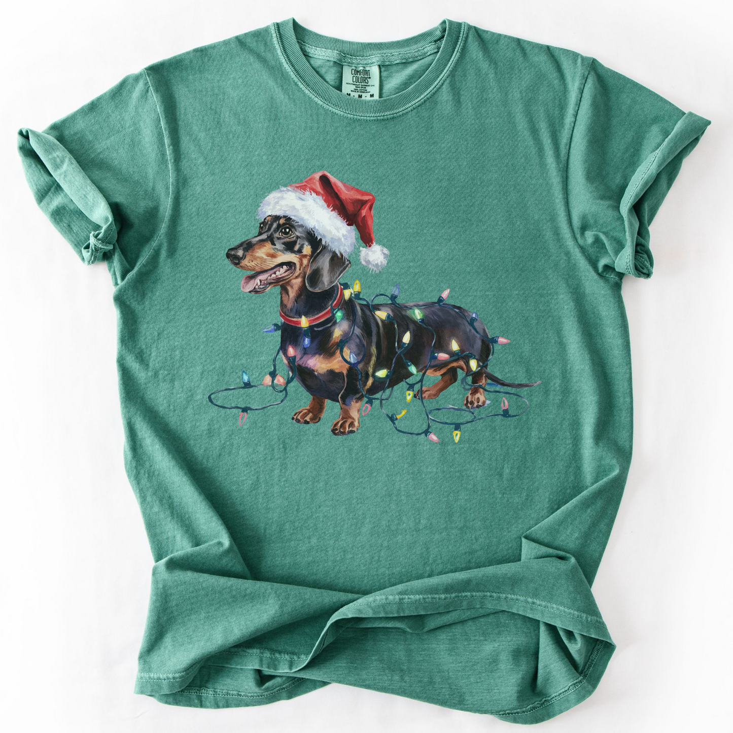 Christmas Dachshund Shirt, Christmas Lights Dog Tee, Christmas Dog Tee, Dachshund Mom Tshirt, Gift for Dog Lover, Dachshund