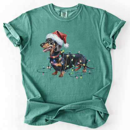 Christmas Dachshund Shirt, Christmas Lights Dog Tee, Christmas Dog Tee, Dachshund Mom Tshirt, Gift for Dog Lover, Dachshund