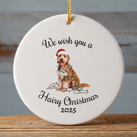 Load image into Gallery viewer, Christmas Goldendoodle Ornament, Christmas Lights Dog Keepsake

