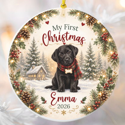 Personalized First Christmas Pet Ornament Custom Dog Memorial Photo Keepsake Gift
