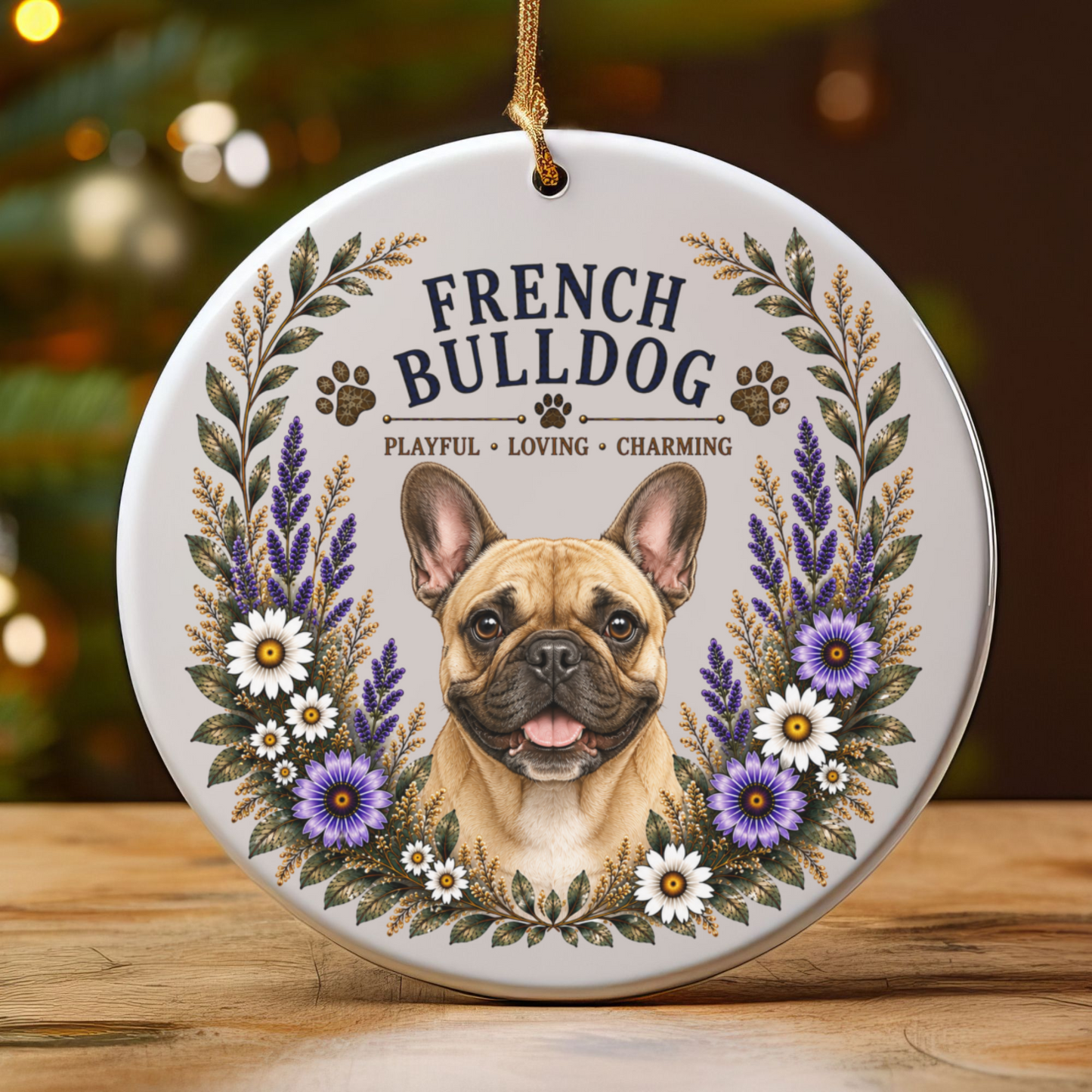 French Bulldog Ornament, Frenchie Lover Gift, French Bulldog Mom Gift, Dog Breed Keepsake