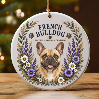 French Bulldog Ornament, Frenchie Lover Gift, French Bulldog Mom Gift, Dog Breed Keepsake