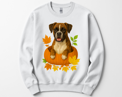 Boxer Dog Pumpkin Shirt, Fall Dog Lover Tee on Comfort Colors 1717