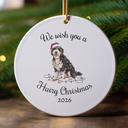 Christmas Labradoodle Ornament, Christmas Lights Dog Keepsake