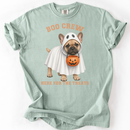 French Bulldog Boo Crew Halloween Shirt, Here for the Treats Dog Mom Tee