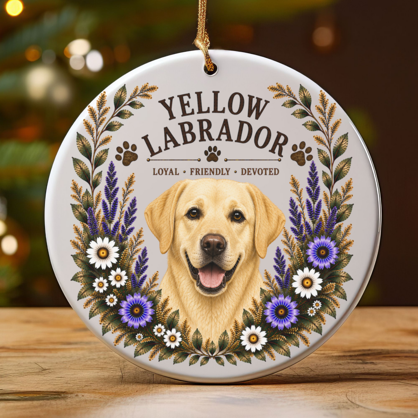 Yellow Lab Ornament, Labrador Retriever Lover Gift, Yellow Lab Mom Gift, Dog Breed Keepsake