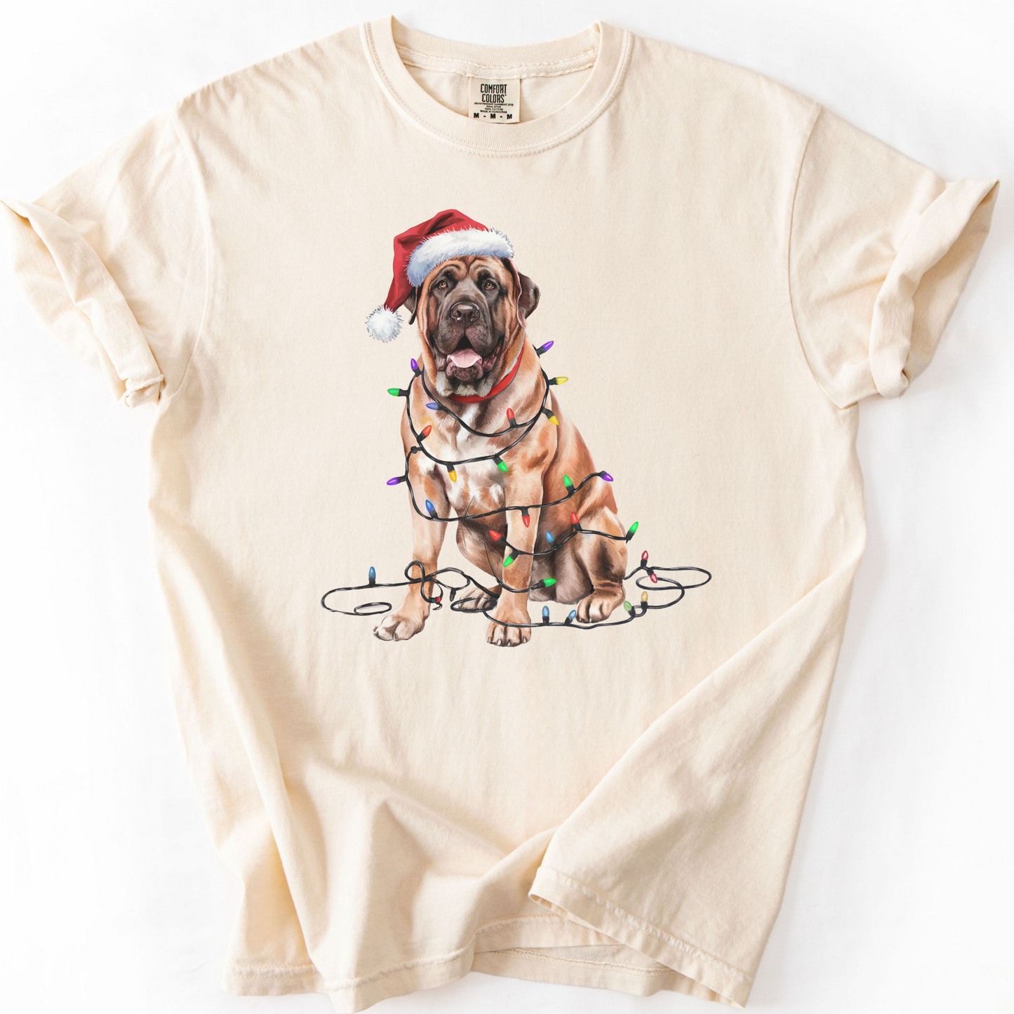 Christmas Mastiff Shirt, Christmas Lights Dog Shirt, Christmas Dog, Mastiff Mom Shirt, Gift for Dog Lover, Mastiff
