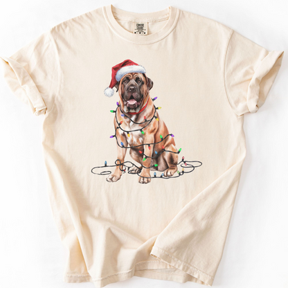 Christmas Mastiff Shirt, Christmas Lights Dog Shirt, Christmas Dog, Mastiff Mom Shirt, Gift for Dog Lover, Mastiff