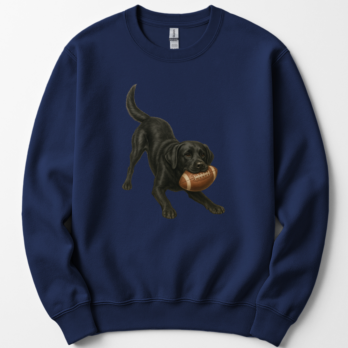 Black Lab Football Sweatshirt Dog Lover Game Day Crewneck Labrador Mom Gift