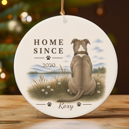 Personalized Pit Bull Ornament, Double Sided Gotcha Day Gift, Custom Dog Keepsake