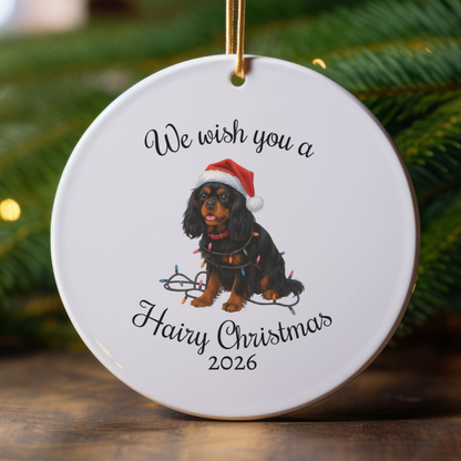 Black and Tan Cavalier King Charles Spaniel Ornament, Funny Dog Lover Gift, Pet Holiday