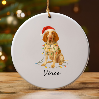 Personalized Bracco Italiano Ornament, Dog Lover Christmas Tree Decoration, Ceramic Pet Keepsake
