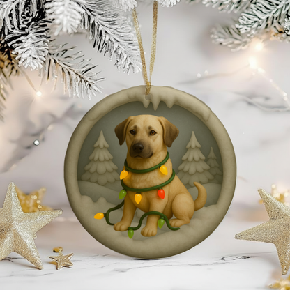 Personalized Anatolian Shepherd Christmas Ornament, Custom Dog with Holiday Lights Keepsake