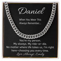 Load image into Gallery viewer, “You’re My Person” Personalized Message Card Necklace – Ride or Die Gift