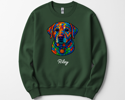 Personalized Geometric Tile Dog Head Shirt