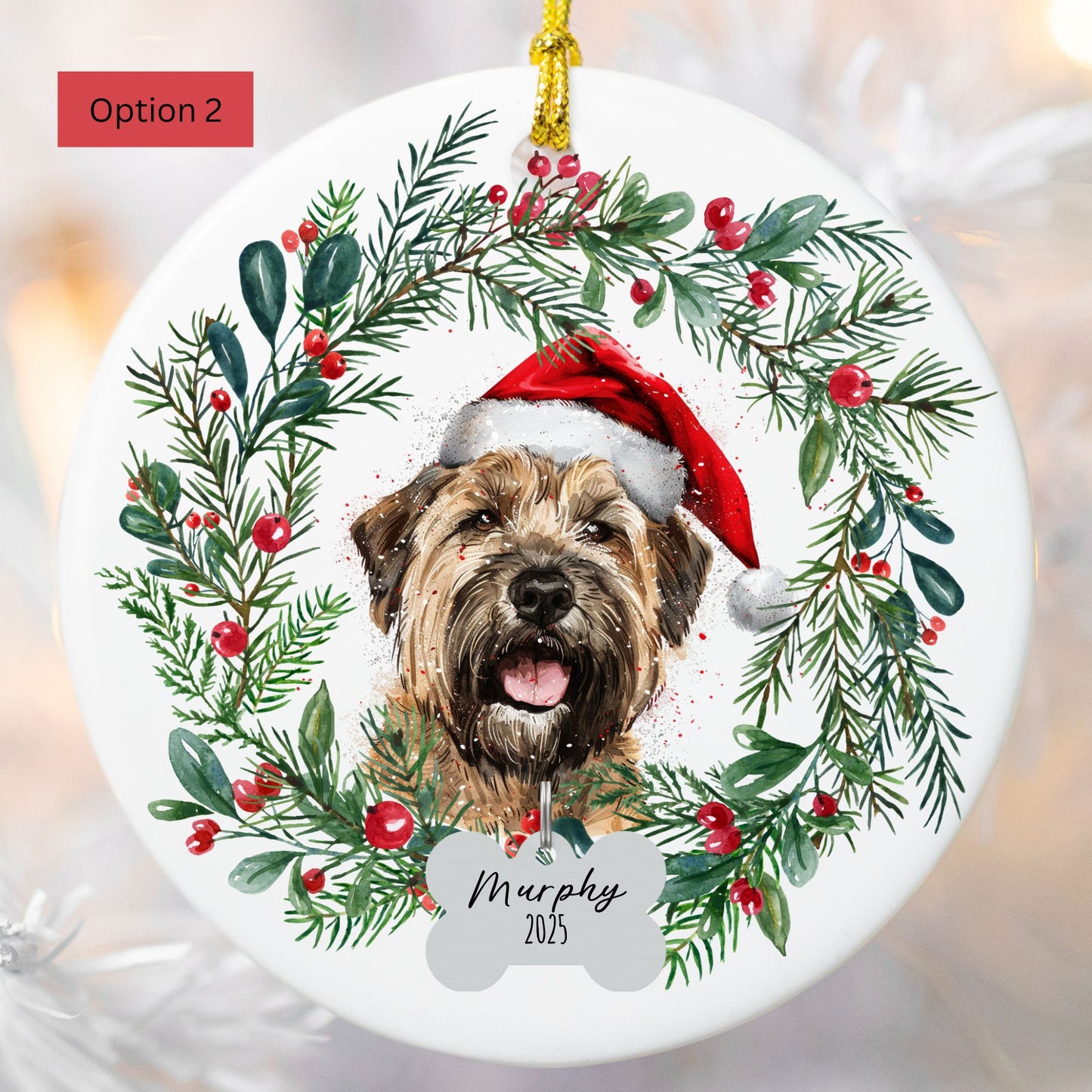 Personalized Soft Coated Wheaten Terrier Christmas Ornament