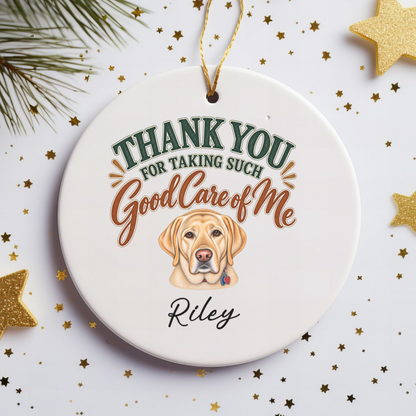 Personalized Veterinarian Ornament, Thank You Vet Gift From Dog, Custom Pet Name Keepsake