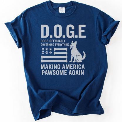 Dog Lover Shirt, Funny D.O.G.E. Making America Pawsome Again Tee, Patriotic Dog Mom Gift, Fourth of July Shirt