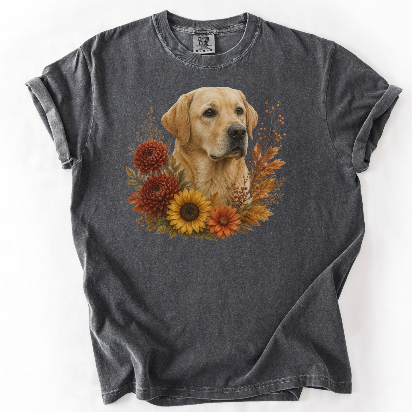 Yellow Labrador Autumn Floral Shirt
