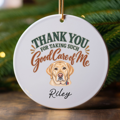 Personalized Veterinarian Ornament, Thank You Vet Gift From Dog, Custom Pet Name Keepsake