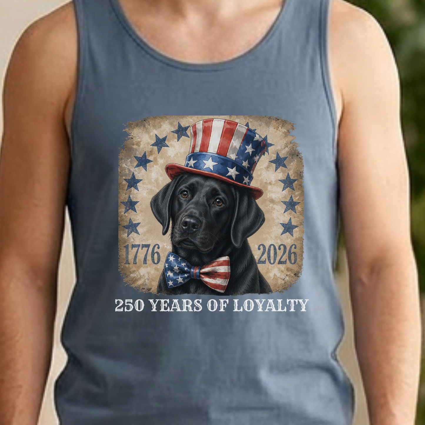 Black Lab Patriotic Tank Top 250 Years of Loyalty