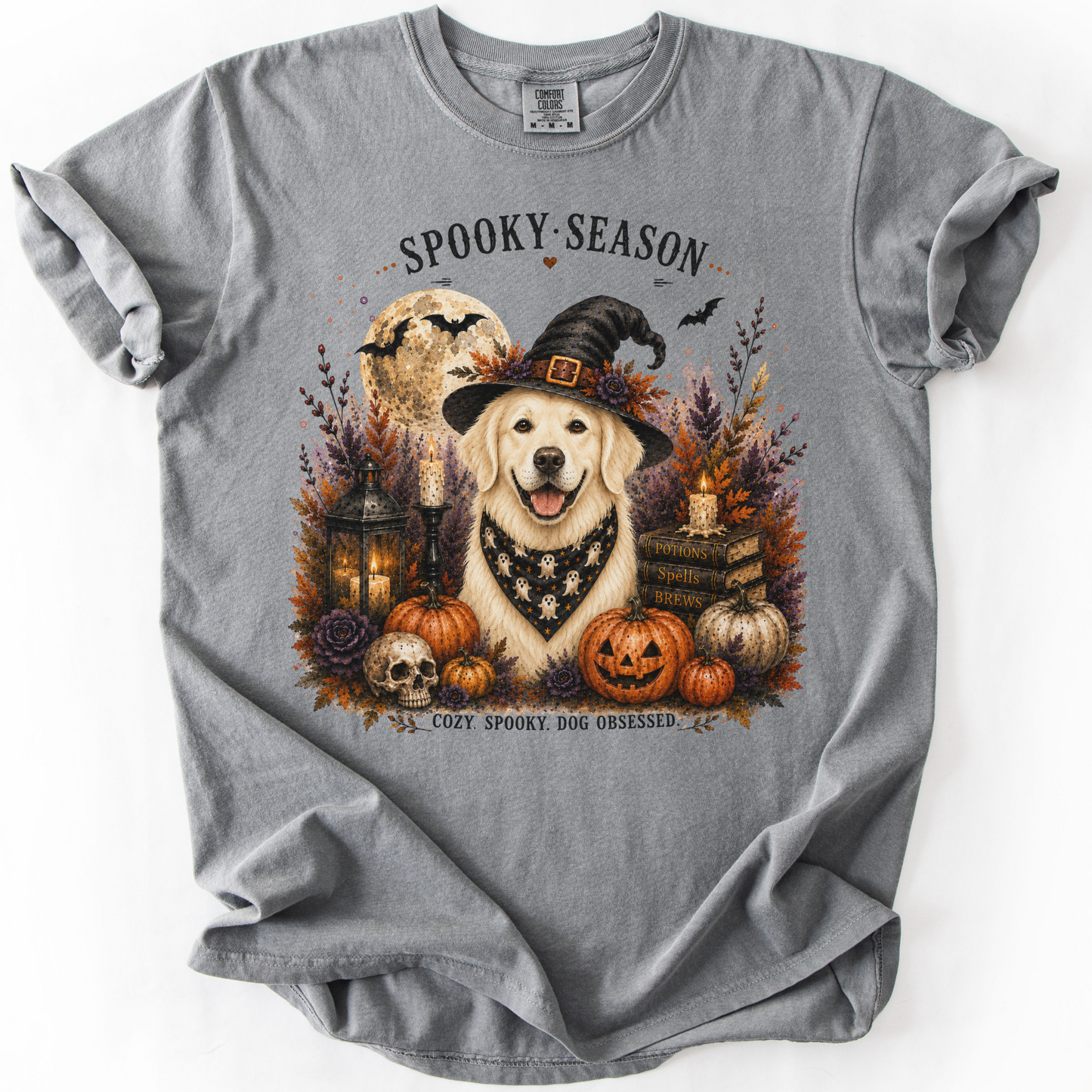 English Cream Golden Retriever Spooky Season Dog Mom Halloween Shirt