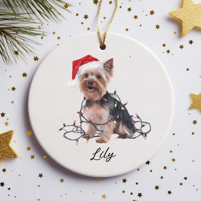 Yorkshire Terrier Ornament, Personalized Dog Christmas Keepsake