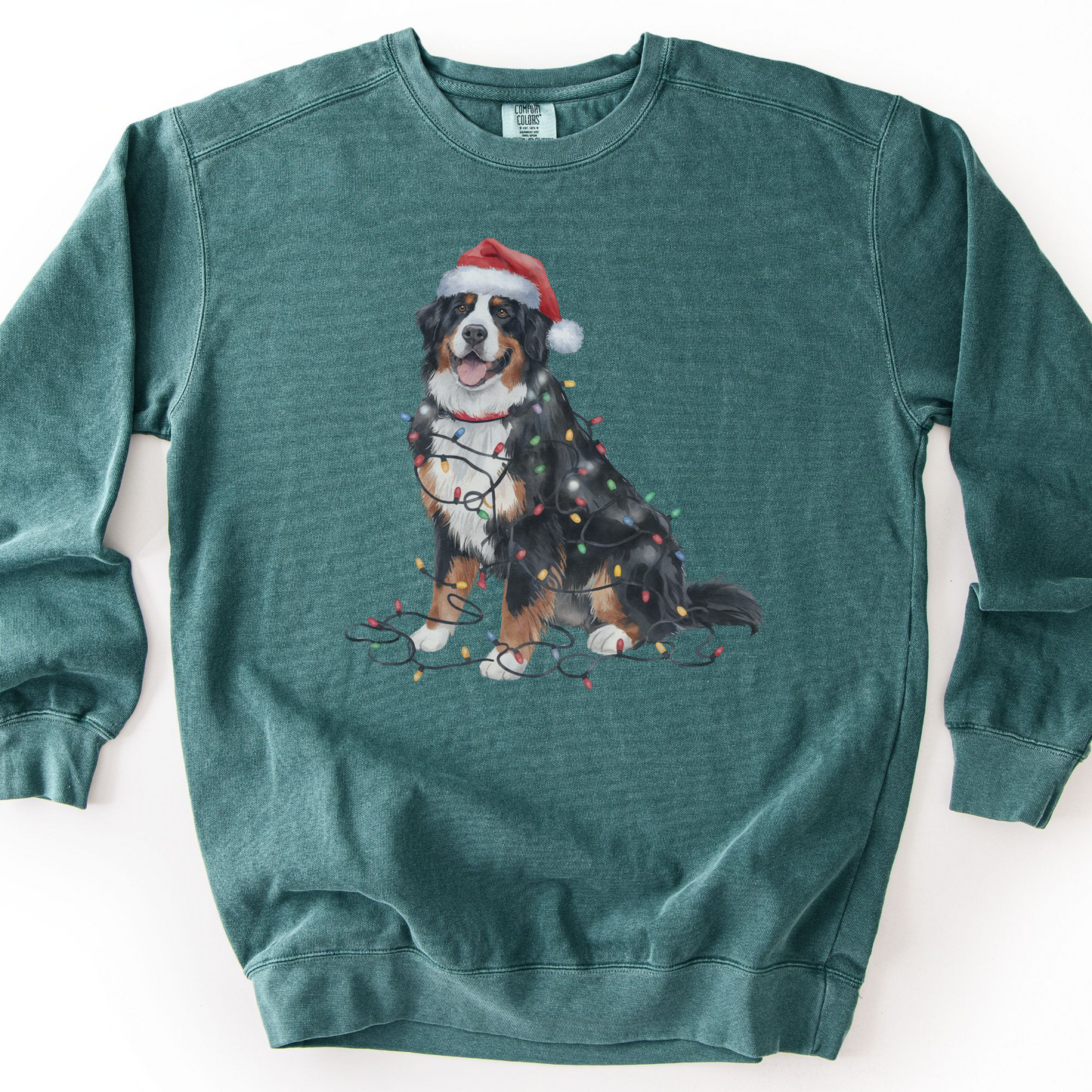 Christmas Bernese Mountain Dog Sweatshirt, Holiday Lights Dog Lover Apparel