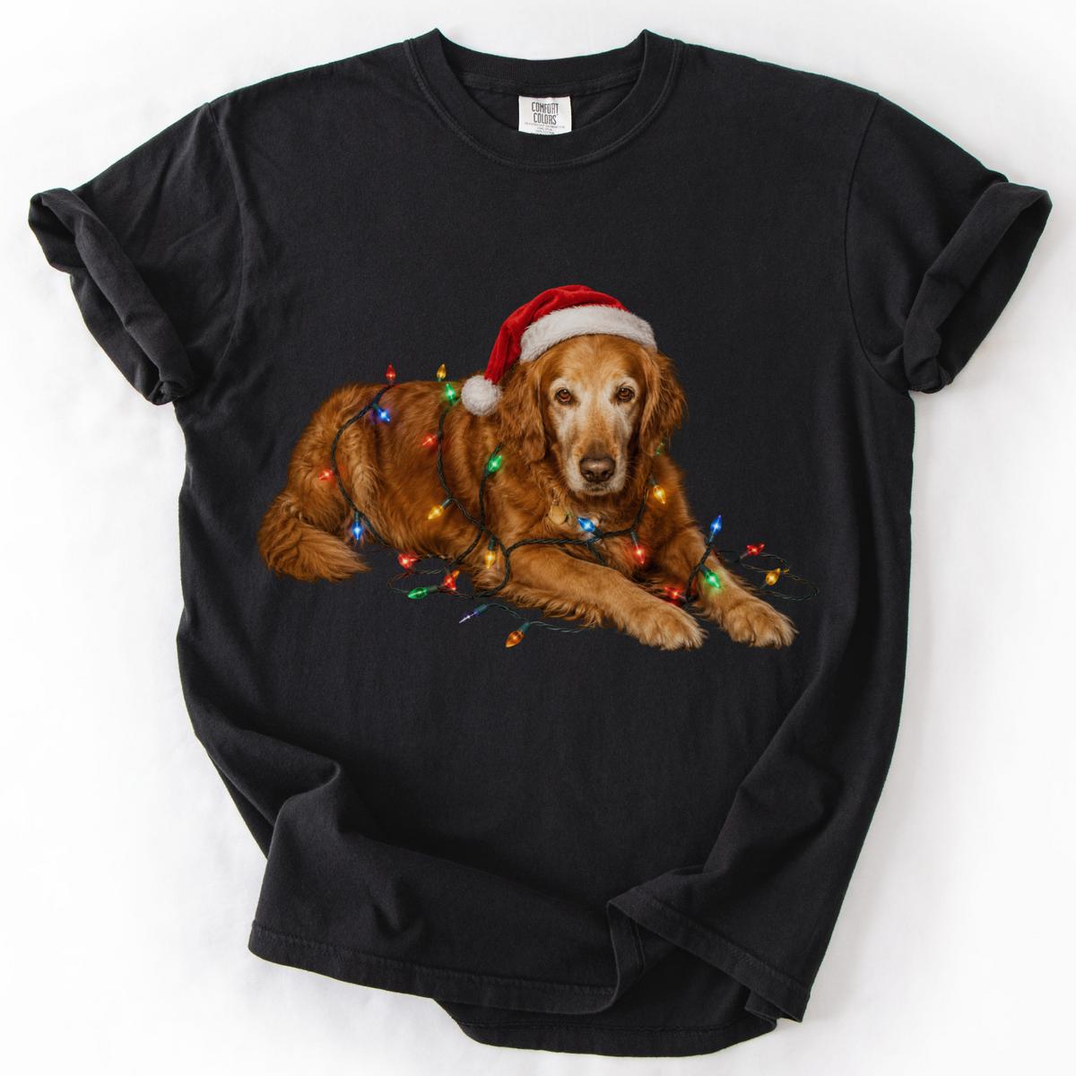 Personalized Dog Photo Christmas Shirt Custom Pet Holiday Comfort Colors Tee
