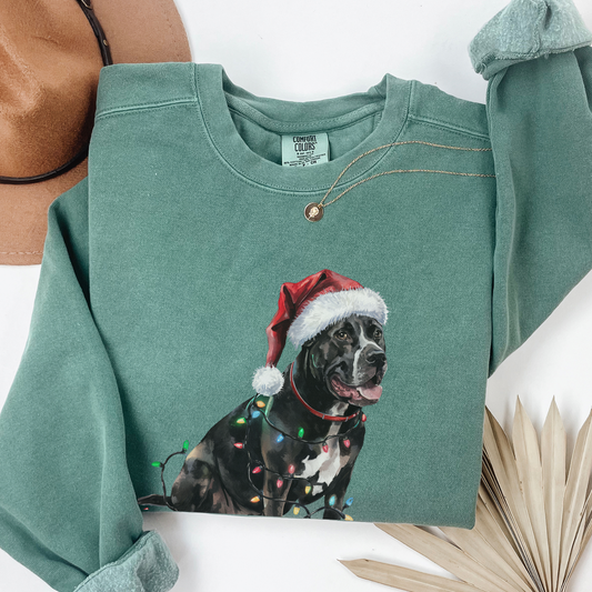 Christmas Cane Corso Sweatshirt, Christmas Lights Dog Sweatshirt, Christmas Dog, Cane Corso Mom Sweatshirt, Gift for Dog Lover, Cane Corso