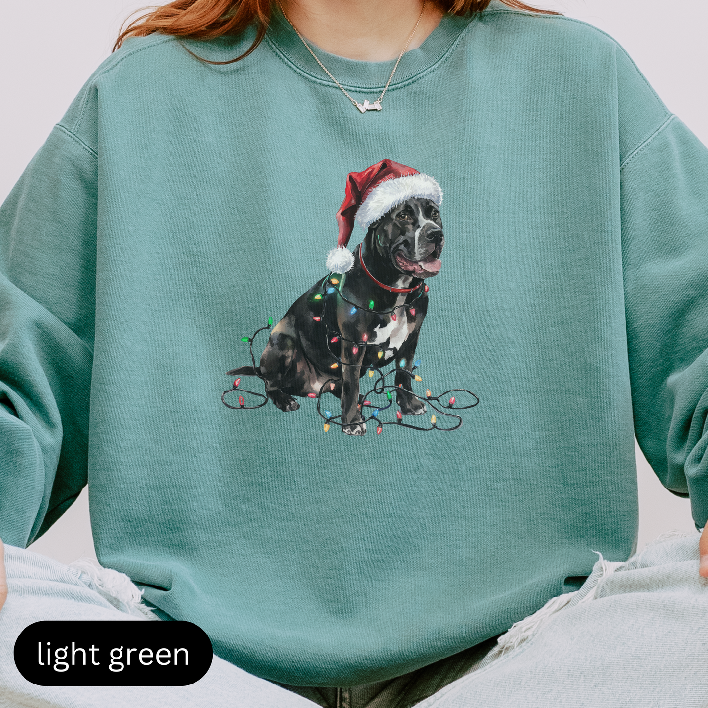 Christmas Cane Corso Sweatshirt, Christmas Lights Dog Sweatshirt, Christmas Dog, Cane Corso Mom Sweatshirt, Gift for Dog Lover, Cane Corso