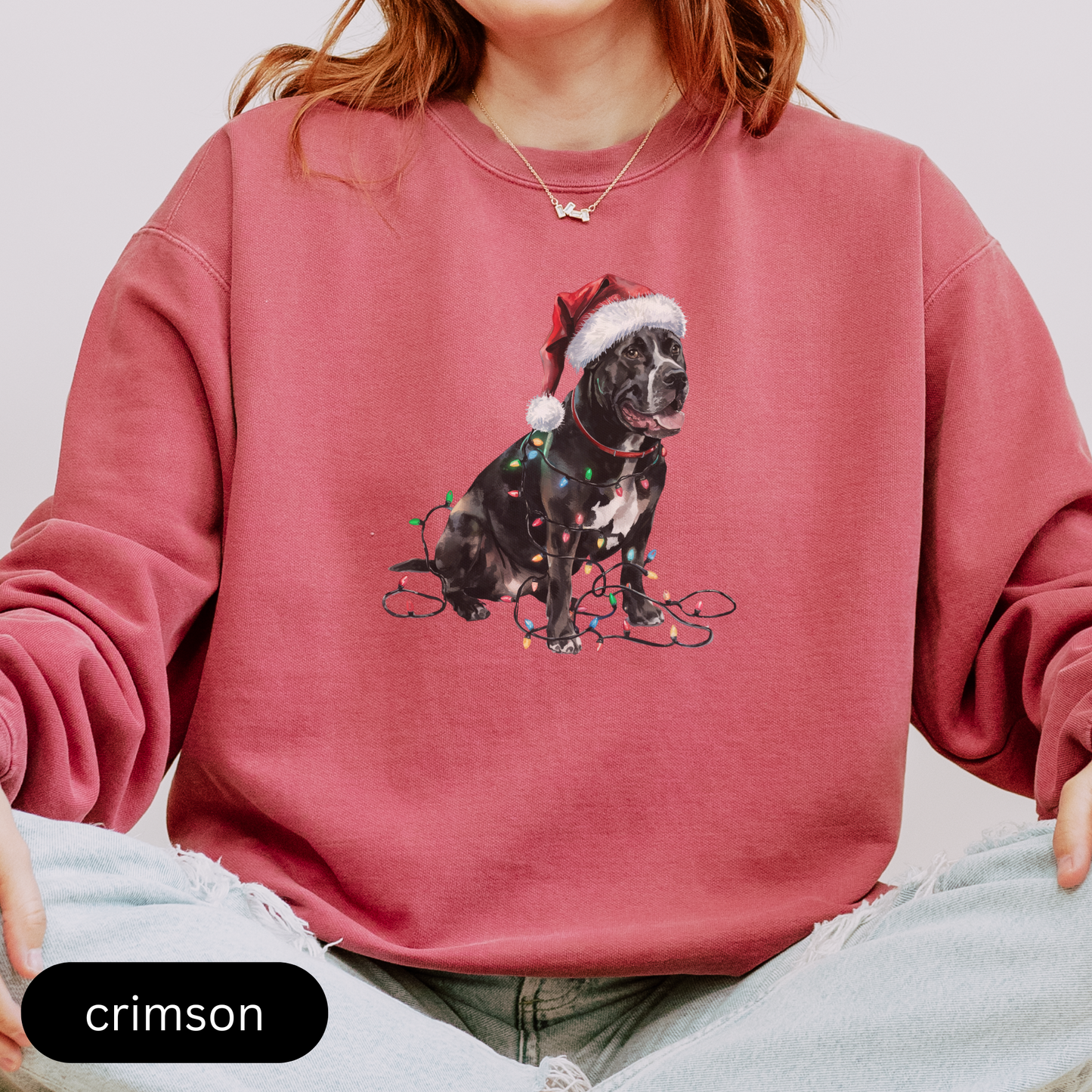 Christmas Cane Corso Sweatshirt, Christmas Lights Dog Sweatshirt, Christmas Dog, Cane Corso Mom Sweatshirt, Gift for Dog Lover, Cane Corso