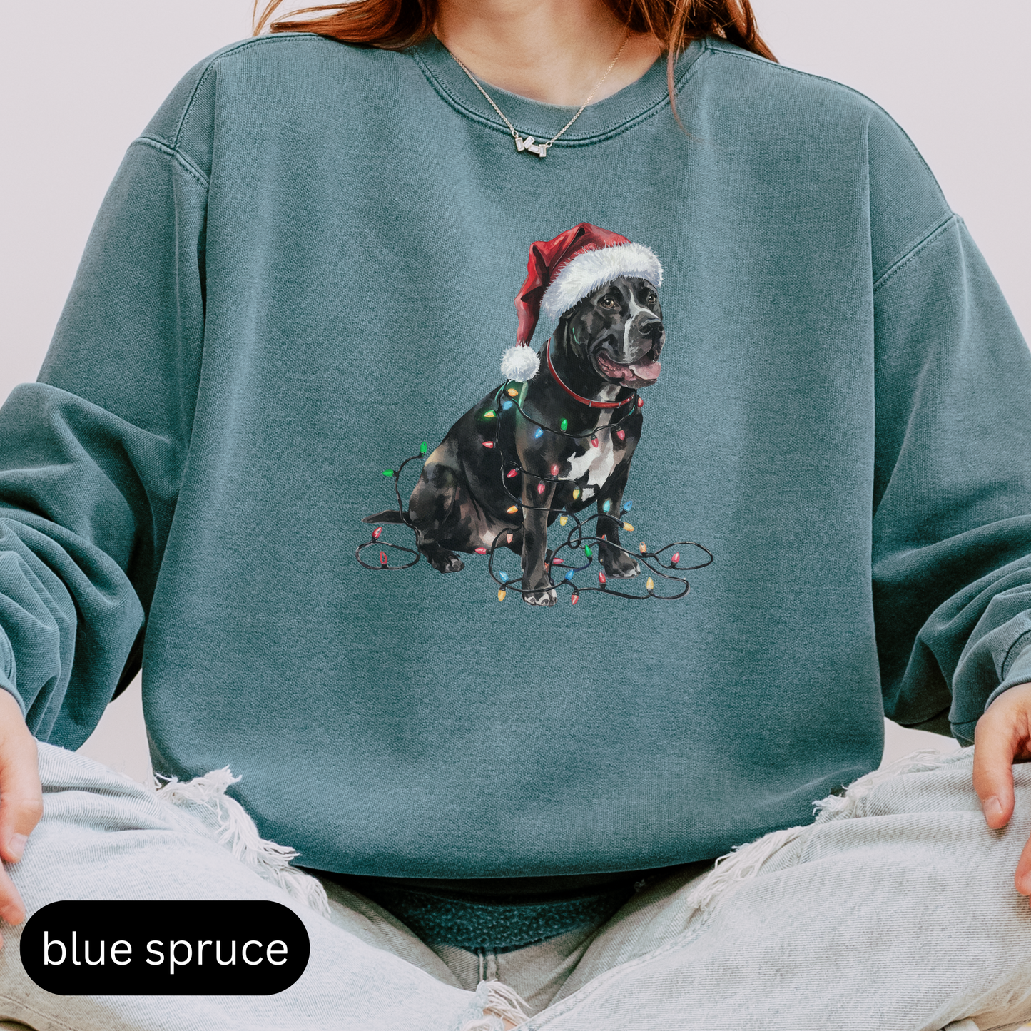 Christmas Cane Corso Sweatshirt, Christmas Lights Dog Sweatshirt, Christmas Dog, Cane Corso Mom Sweatshirt, Gift for Dog Lover, Cane Corso