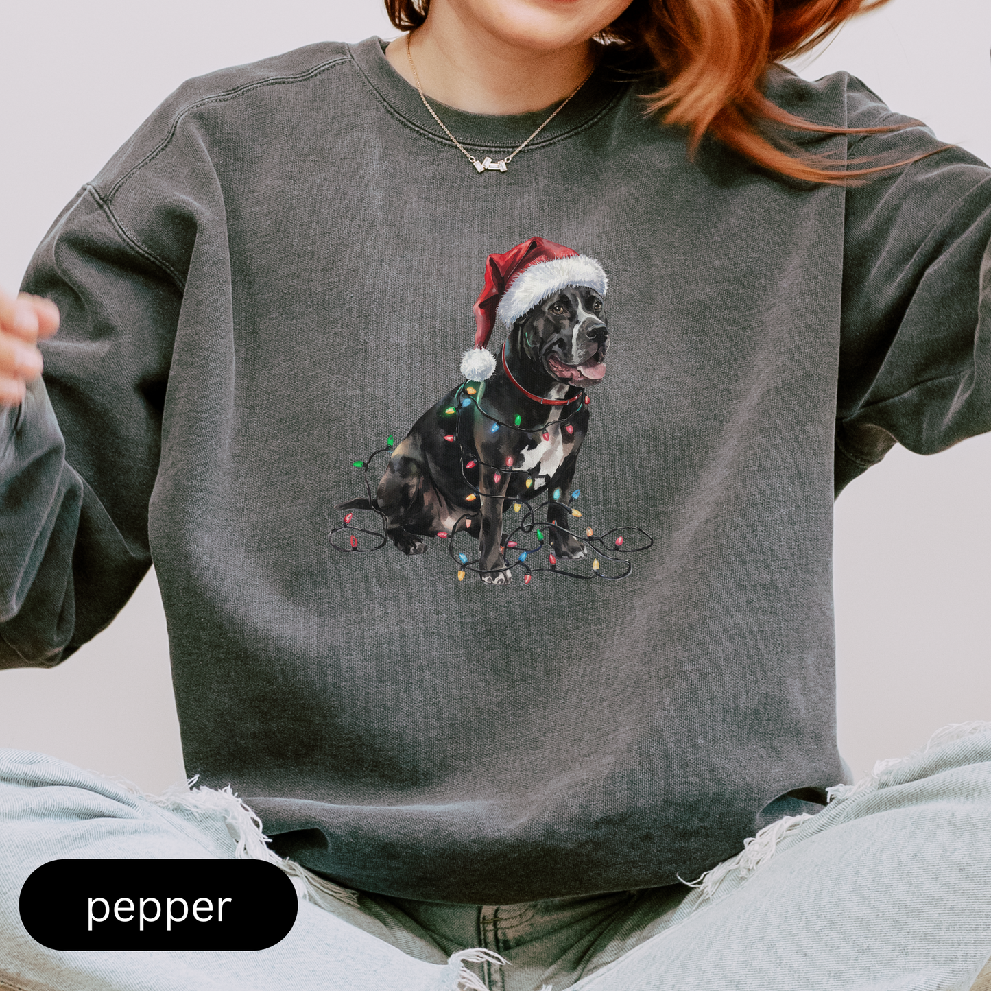 Christmas Cane Corso Sweatshirt, Christmas Lights Dog Sweatshirt, Christmas Dog, Cane Corso Mom Sweatshirt, Gift for Dog Lover, Cane Corso