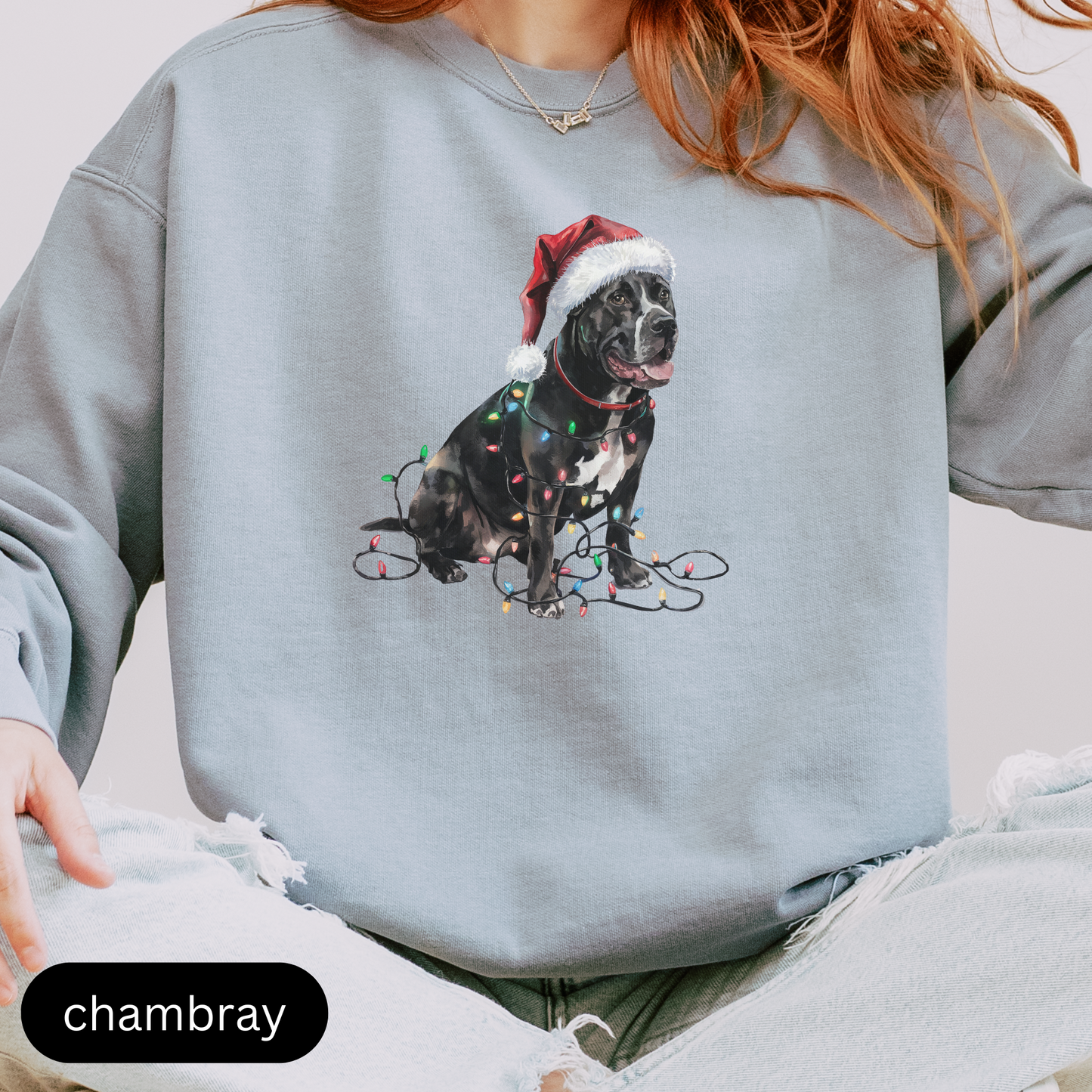 Christmas Cane Corso Sweatshirt, Christmas Lights Dog Sweatshirt, Christmas Dog, Cane Corso Mom Sweatshirt, Gift for Dog Lover, Cane Corso