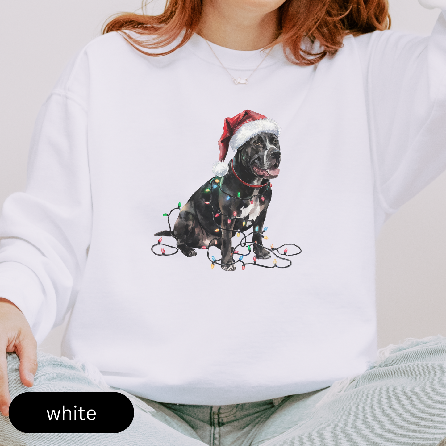 Christmas Cane Corso Sweatshirt, Christmas Lights Dog Sweatshirt, Christmas Dog, Cane Corso Mom Sweatshirt, Gift for Dog Lover, Cane Corso