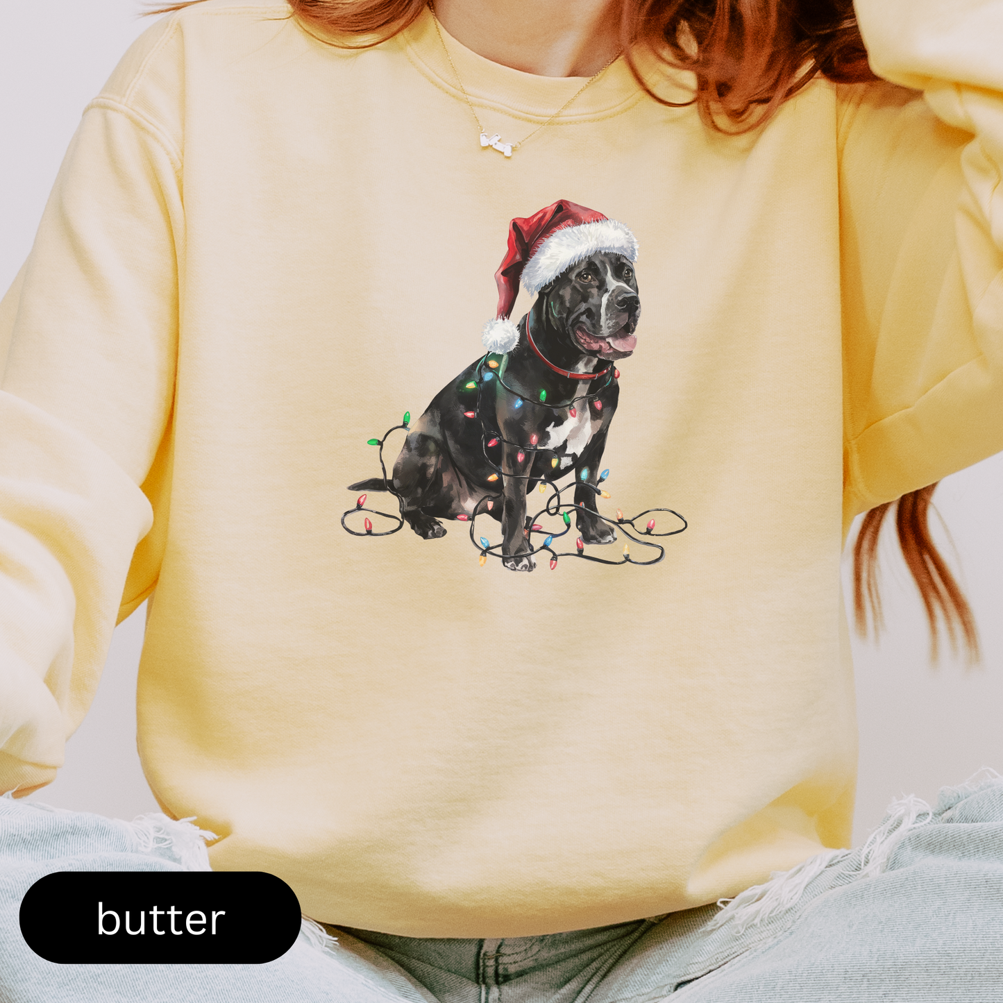 Christmas Cane Corso Sweatshirt, Christmas Lights Dog Sweatshirt, Christmas Dog, Cane Corso Mom Sweatshirt, Gift for Dog Lover, Cane Corso