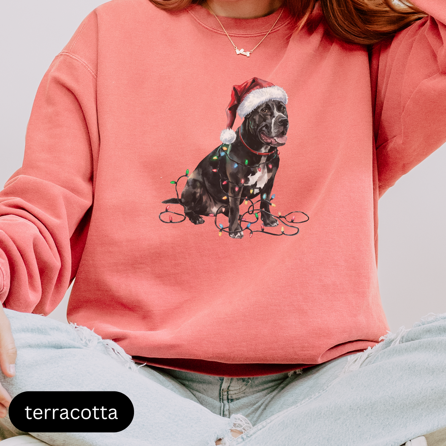 Christmas Cane Corso Sweatshirt, Christmas Lights Dog Sweatshirt, Christmas Dog, Cane Corso Mom Sweatshirt, Gift for Dog Lover, Cane Corso