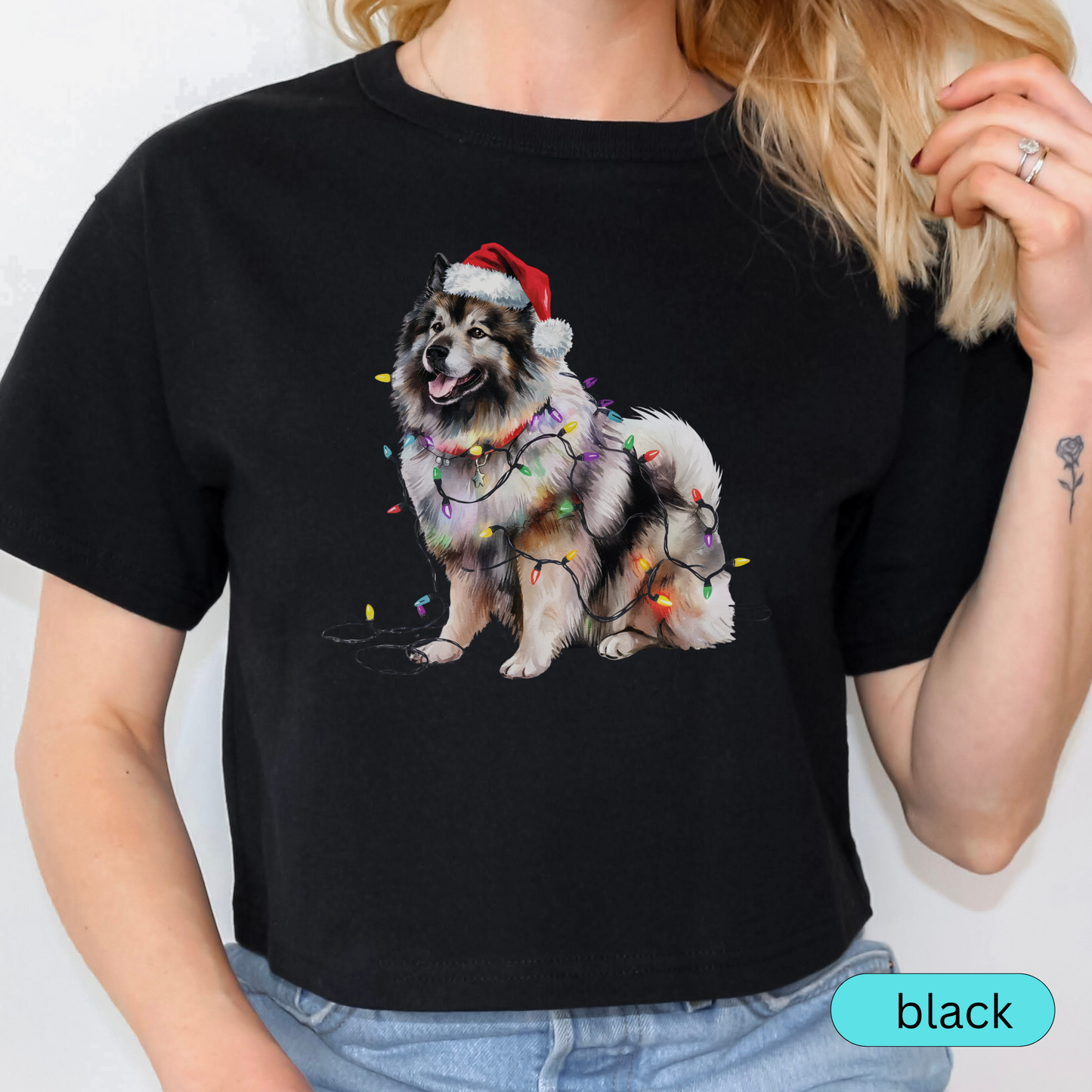 Christmas Keeshond Shirt, Christmas Lights Dog Shirt, Christmas Dog, Keeshond Mom Shirt, Gift for Dog Lover, Keeshond