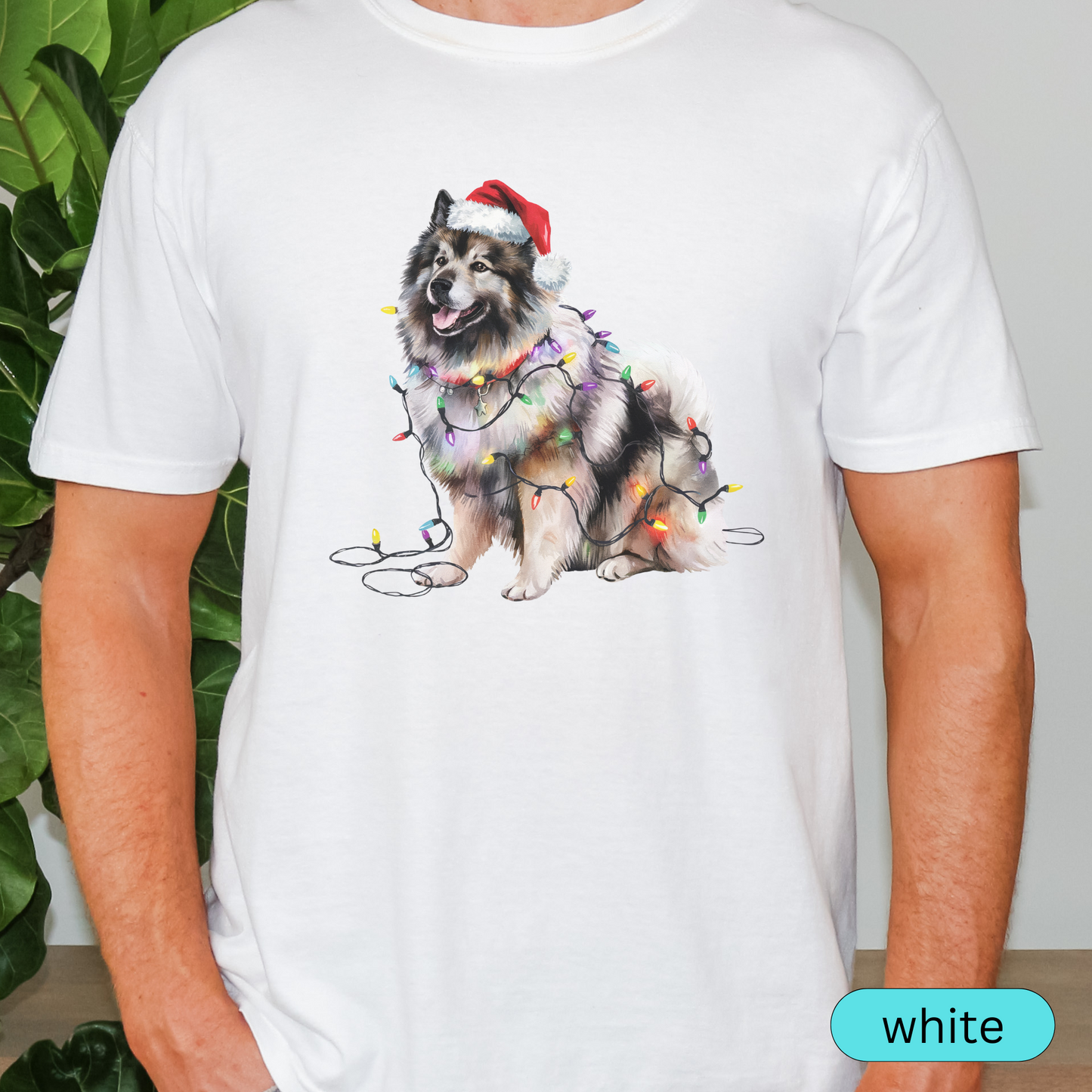 Christmas Keeshond Shirt, Christmas Lights Dog Shirt, Christmas Dog, Keeshond Mom Shirt, Gift for Dog Lover, Keeshond