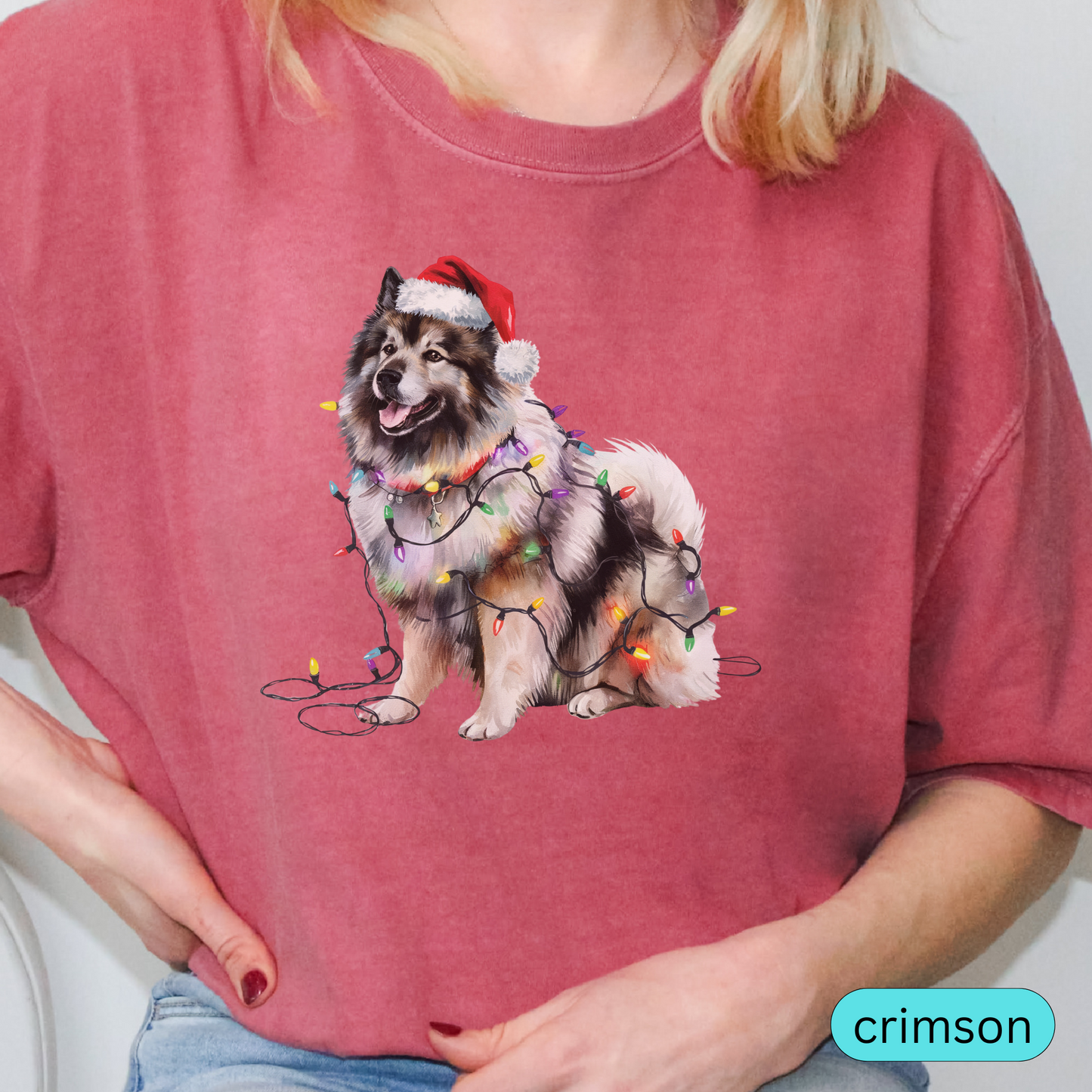 Christmas Keeshond Shirt, Christmas Lights Dog Shirt, Christmas Dog, Keeshond Mom Shirt, Gift for Dog Lover, Keeshond