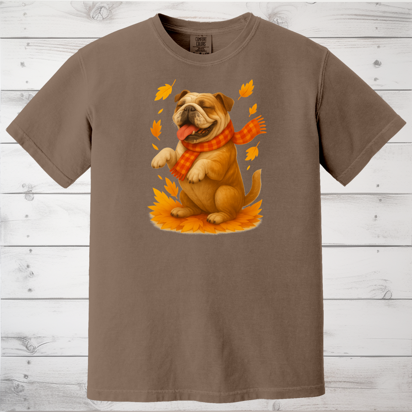 Bulldog Autumn Shirt, Dog Lover Fall Sweater, Cozy Pet Apparel, Cute Dog Seasonal Gift, Bulldog Autumn Wear, Fall Dog Fashion