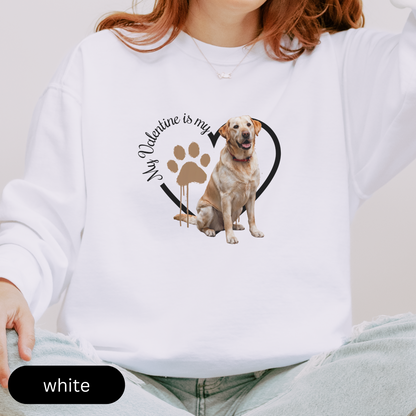 Valentine Yellow Lab Sweatshirt, Yellow Lab Mom, Valentine Heart Dog, Valentine Dog Comfort Colors Sweatshirt, Gift For Dog Lover